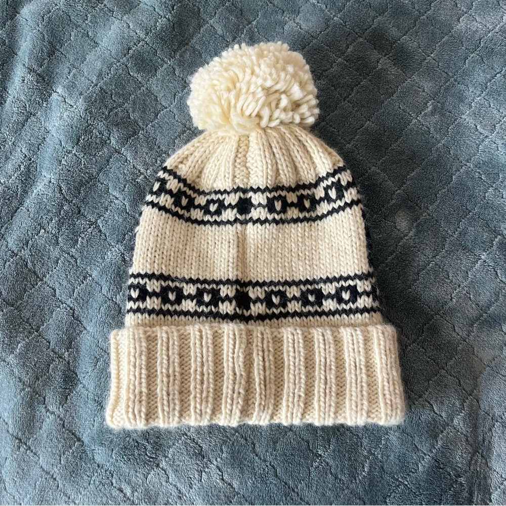 NBA Cream and Black LA Lakers Knit Hat with Pom-Pom - Picture 3 of 6